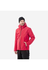 WEDZE - Kurtka narciarska męska Wedze 500. Kolor: czerwony. Materiał: tkanina, włókno, syntetyk. Sport: narciarstwo