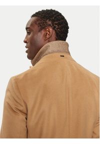 BOSS - Boss Płaszcz wełniany H-Hyde 50525739 Beżowy Slim Fit. Kolor: beżowy. Materiał: wełna #4