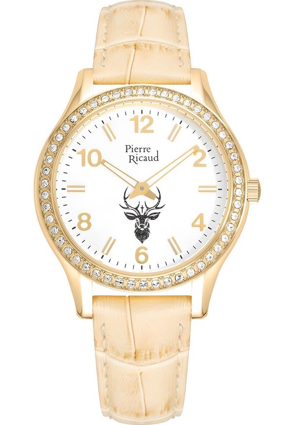 Zegarek Pierre Ricaud Zegarek damski Pierre Ricaud P21068.1253QZRE beżowy. Kolor: beżowy