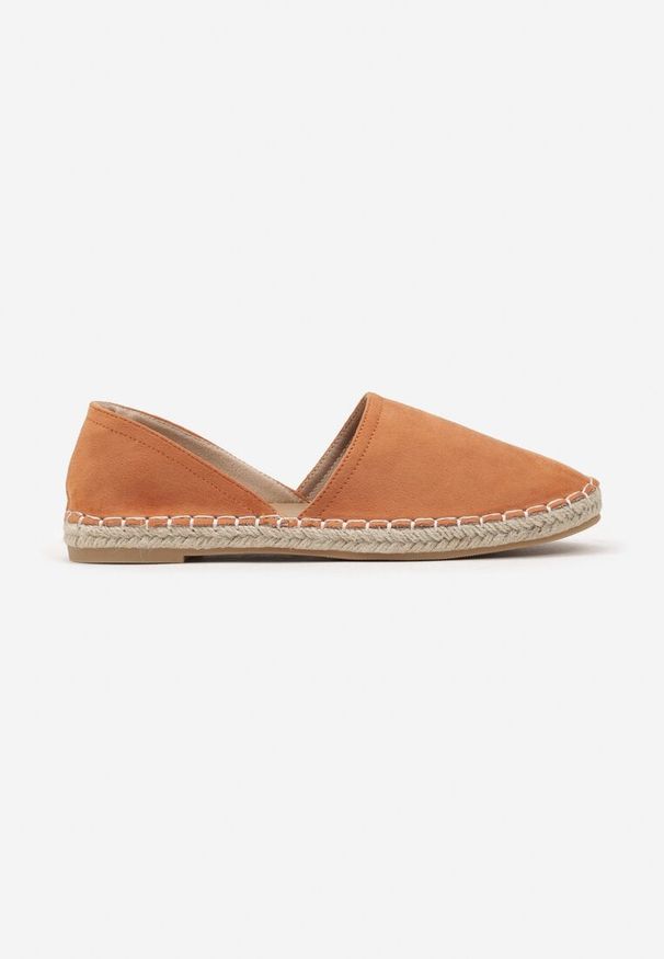 Born2be - Pomarańczowe Espadryle z Plecionką i Wyciętą Cholewką Prommea. Okazja: na co dzień. Kolor: pomarańczowy. Materiał: jeans. Szerokość cholewki: normalna. Sezon: lato. Obcas: na obcasie. Styl: casual. Wysokość obcasa: niski