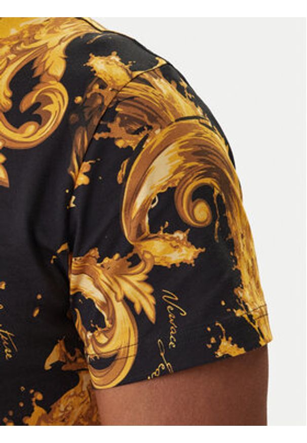 Versace Jeans Couture T-Shirt 80GAH6S0 JS543 Czarny Regular Fit. Kolor: czarny. Materiał: bawełna