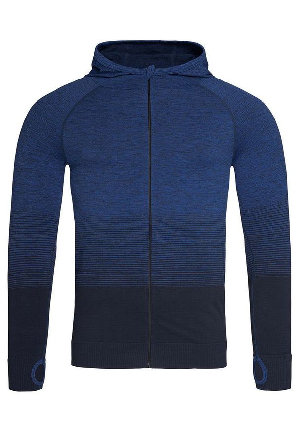 Niebieski sweter Stedman w gradientowe wzory, z kapturem