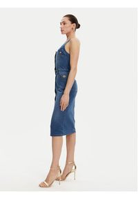 Fracomina Sukienka jeansowa FP25SD4001D46402 Niebieski Slim Fit. Kolor: niebieski. Materiał: bawełna