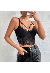 Intica - Koronkowy biustonosz top z regulowanymi ramiączkami Buna. Kolor: biały. Materiał: koronka. Wzór: koronka #2