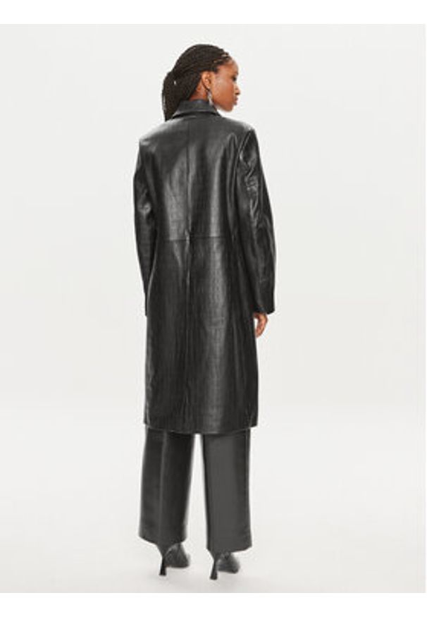 Calvin Klein Płaszcz przejściowy K20K207081 Czarny Oversize. Kolor: czarny. Materiał: skóra