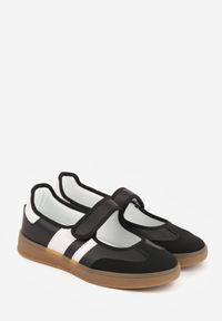 Renee - Czarne Tenisówki Sneakeriny z Paskiem na Rzep Pirel. Okazja: na co dzień. Zapięcie: rzepy. Kolor: czarny. Materiał: jeans, koronka. Wzór: gładki. Styl: casual, elegancki, sportowy #7