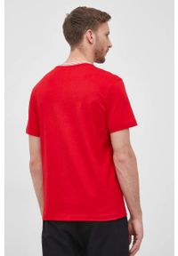 Lacoste t-shirt bawełniany kolor biały gładki. Okazja: na co dzień. Kolor: czerwony. Materiał: bawełna. Wzór: gładki. Styl: casual