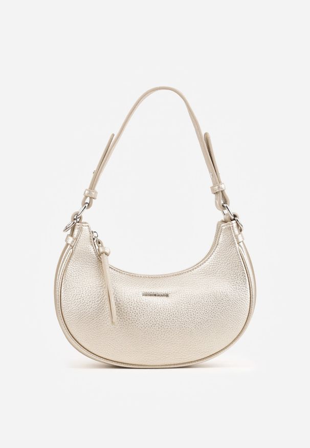 Renee - Złota Torebka Bagietka w Kształcie Półksiężyca z Paskiem Crossbody Dianialla. Kolor: złoty. Styl: casual