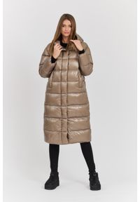 Hetrego - HETREGO Beżowy damski płaszcz puchowy Tara Woman Oversized Quilted Coat, Rozmiar 36 EU - 40 IT. Kolor: beżowy. Materiał: puch. Długość rękawa: długi rękaw. Długość: długie #1