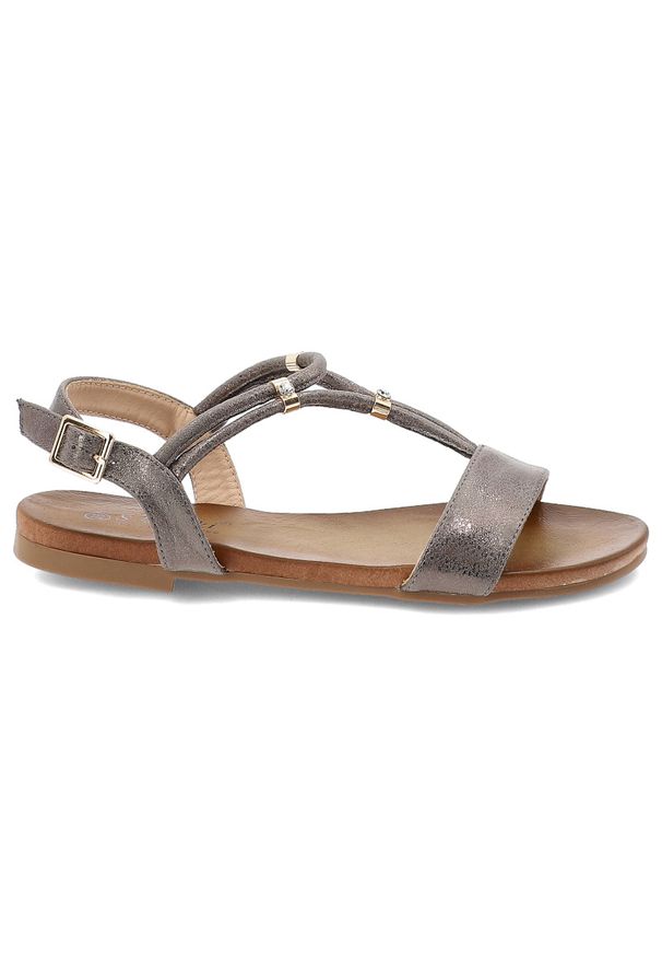 Szare Sandały S.Barski Modne Obuwie Damskie. Okazja: na co dzień. Zapięcie: klamry. Kolor: szary. Sezon: lato. Styl: klasyczny, casual, elegancki