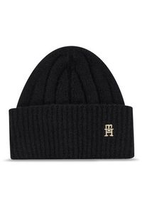 TOMMY HILFIGER - Tommy Hilfiger Zestaw Szalik i Czapka Th Timeless Beanie + Scarf AW0AW15367BDS Czarny. Kolor: czarny. Materiał: materiał #3
