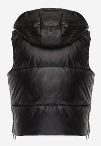 Born2be - Czarna Pikowana Kamizelka z Odpinanym Kapturem Winncea. Okazja: na co dzień. Kolor: czarny. Materiał: jeans. Styl: casual #4