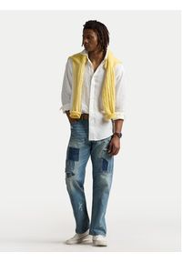 Polo Ralph Lauren Koszula 710966295003 Biały Slim Fit. Typ kołnierza: polo. Kolor: biały. Materiał: len