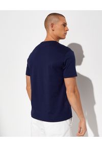 Ralph Lauren - RALPH LAUREN - Granatowa koszulka z nadrukiem Slim Fit. Typ kołnierza: polo. Kolor: niebieski. Materiał: jersey. Długość rękawa: krótki rękaw. Wzór: nadruk. Styl: klasyczny #3