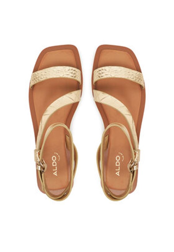 Aldo Sandały Grugar 13966798 Złoty. Kolor: złoty. Materiał: skóra