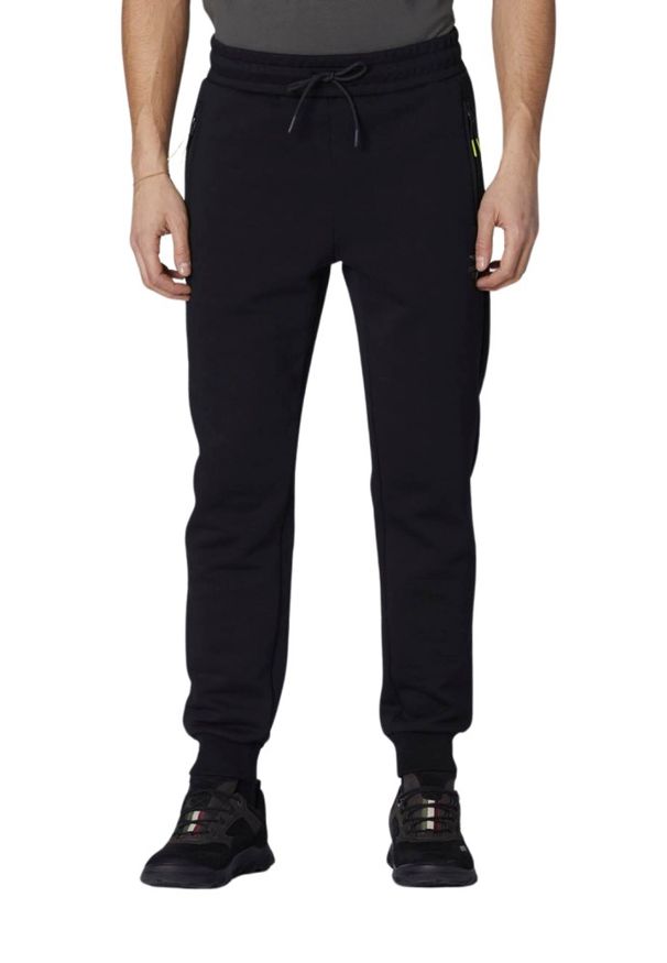 Aeronautica Militare - AERONAUTICA MILITARE Czarne męskie dresowe spodnie Sporty, Rozmiar S. Kolor: czarny. Materiał: dresówka