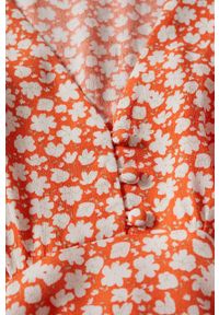 mango - Mango sukienka Lorelai kolor pomarańczowy mini rozkloszowana. Kolor: pomarańczowy. Długość rękawa: krótki rękaw. Typ sukienki: rozkloszowane. Długość: mini #7