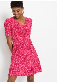 Sukienka z dżerseju bonprix różowy magenta w kwiaty. Kolor: różowy. Materiał: jersey. Wzór: kwiaty. Sezon: lato #6