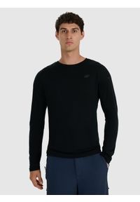 4f - 4F Longsleeve trekkingowy szybkoschnący z wełną merino męski - czarny L. Kolor: czarny. Materiał: wełna. Długość rękawa: długi rękaw