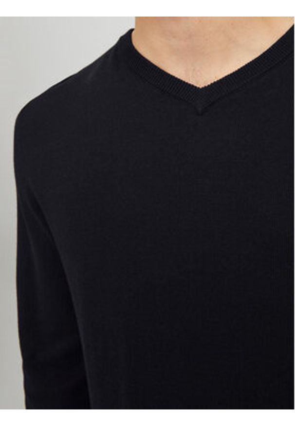 Jack & Jones - Jack&Jones Sweter 12137194 Czarny Regular Fit. Kolor: czarny. Materiał: bawełna