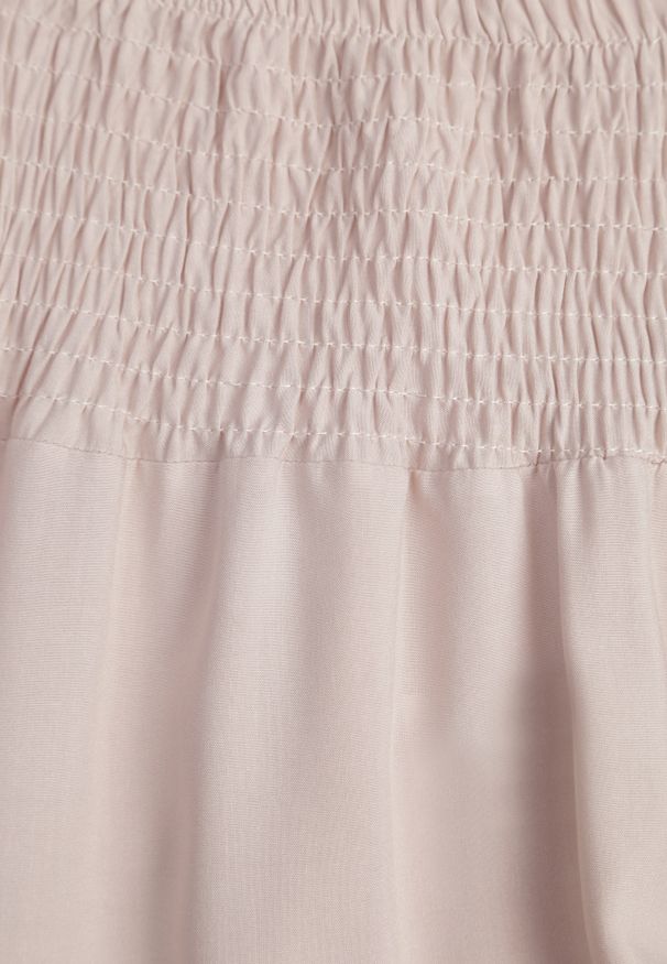 Renee - Jasnobeżowe Szerokie Spodnie High Waist o Długości 7/8 Rathi. Stan: podwyższony. Kolor: beżowy. Materiał: wiskoza, tkanina