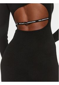 Karl Lagerfeld Jeans Sukienka dzianinowa 240J1310 Czarny Slim Fit. Kolor: czarny. Materiał: dzianina, syntetyk, wiskoza #2