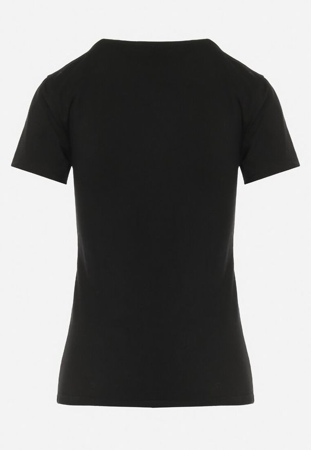 Born2be - Czarny Bawełniany T-shirt o Klasycznym Kroju Zilira. Kolor: czarny. Materiał: bawełna. Styl: klasyczny