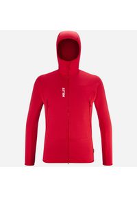 Bluza turystyczna męska Millet Fusion Grid Hoodie active fit POLARTEC Powergrid. Kolor: czerwony. Materiał: tkanina. Sport: turystyka piesza