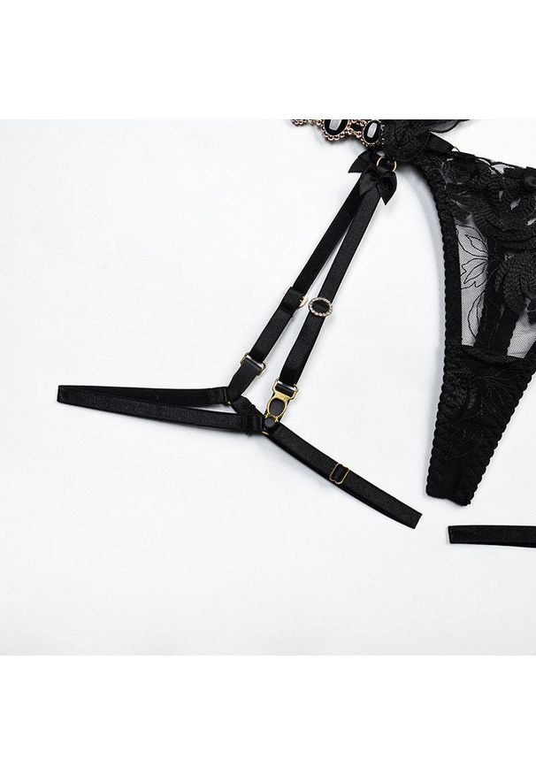 Intica - Koronkowy komplet bielizny damskiej na specjalne okazje Inell. Kolor: czarny. Materiał: koronka. Wzór: koronka