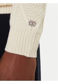 TOMMY HILFIGER - Tommy Hilfiger Golf MW0MW40914 Écru Regular Fit. Typ kołnierza: golf. Materiał: wełna #4