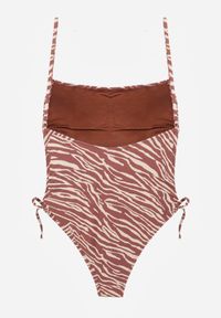 Born2be - Brązowy Strój Kąpielowy z Wiązaniami po Bokach Penira. Kolor: brązowy #2