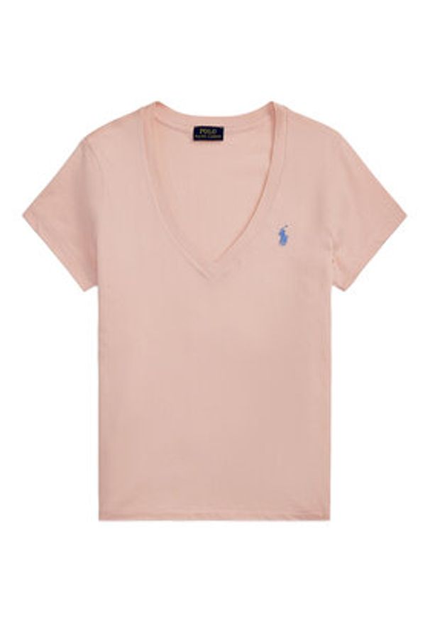 Polo Ralph Lauren T-Shirt 211902403008 Różowy Straight Fit. Typ kołnierza: polo. Kolor: różowy. Materiał: bawełna