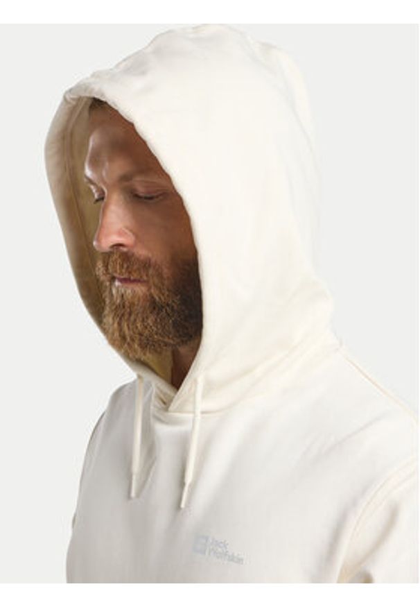 Jack Wolfskin Bluza Essential A63872 Écru Regular Fit. Kolor: kremowy. Materiał: bawełna