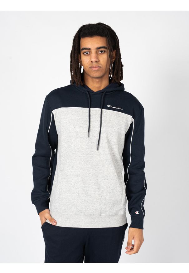 Champion Bluza "Hoodie" | 217850 | Mężczyzna | Szary, Granatowy. Okazja: na co dzień. Kolor: niebieski, szary, wielokolorowy. Materiał: poliester, bawełna. Wzór: nadruk. Styl: sportowy, casual, klasyczny