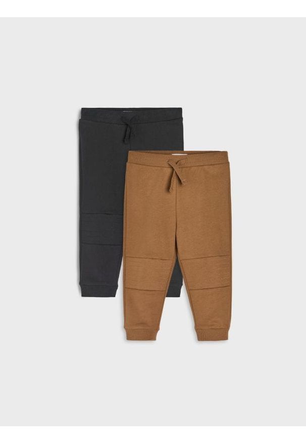 Sinsay - Spodnie dresowe jogger - brązowy. Kolor: brązowy. Materiał: dresówka