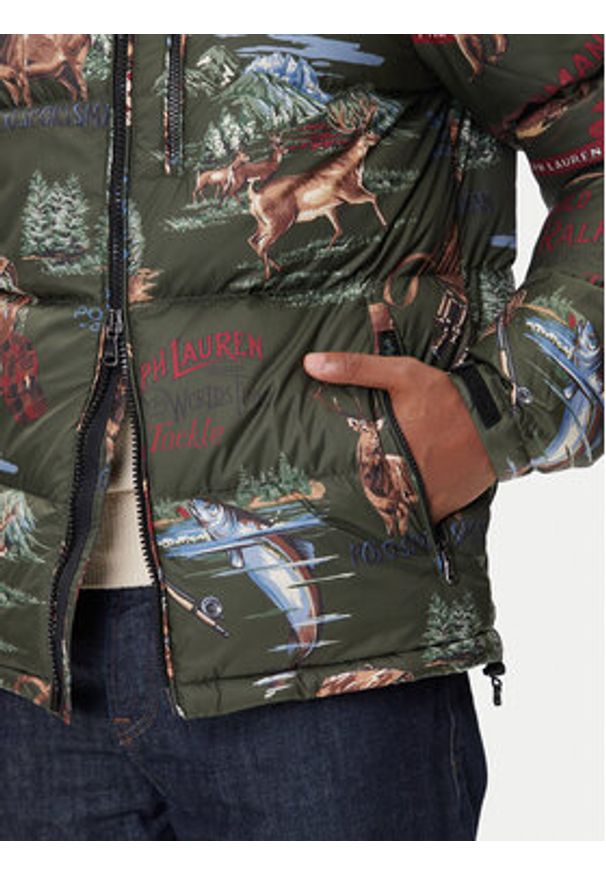 Polo Ralph Lauren Kurtka puchowa 710977071001 Zielony Regular Fit. Typ kołnierza: polo. Kolor: zielony. Materiał: syntetyk