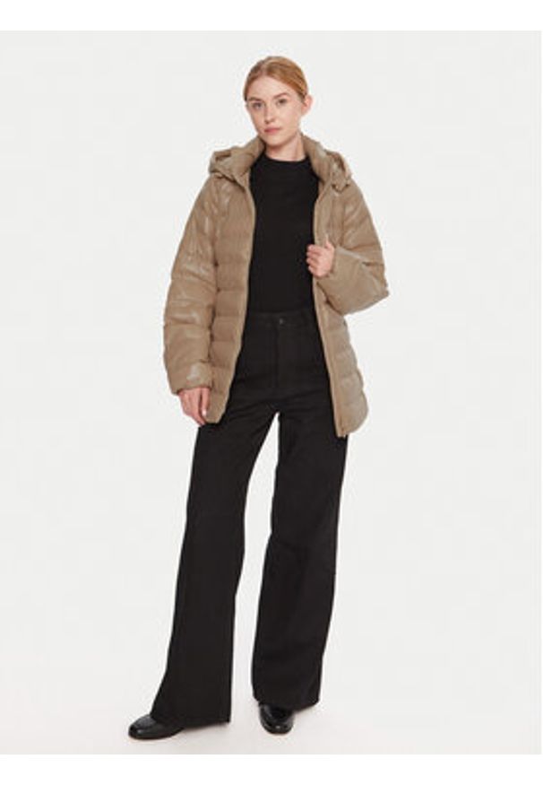 Calvin Klein Kurtka zimowa LV044D542G Beżowy Regular Fit. Kolor: beżowy. Materiał: syntetyk. Sezon: zima