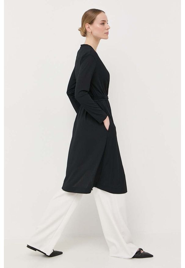 Max Mara Leisure kardigan damski kolor czarny lekki. Okazja: na co dzień. Kolor: czarny. Materiał: dzianina. Długość rękawa: długi rękaw. Długość: długie. Styl: casual