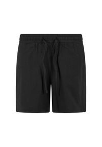 Szorty damskie z materiału Seersucker Urban Classics. Kolor: czarny. Materiał: materiał. Długość: krótkie #1