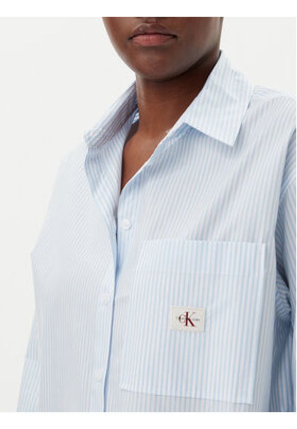 Calvin Klein Jeans Koszula J20J224436 Błękitny Relaxed Fit. Kolor: niebieski. Materiał: bawełna