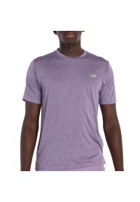 Koszulka męska New Balance MT41253AB7 - fioletowa. Kolor: fioletowy. Materiał: poliester, materiał. Sport: fitness #1