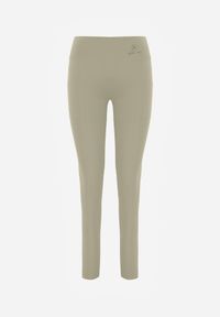 Born2be - Zielone Legginsy w Stylu Basic z Wyszczuplającym Pasem Samertes. Okazja: na co dzień, na spacer, do pracy. Stan: podwyższony. Kolor: zielony. Długość: krótkie. Styl: casual #2