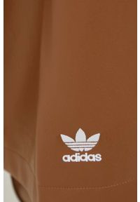 adidas Originals płaszcz damski kolor brązowy przejściowy. Kolor: brązowy. Materiał: materiał. Długość rękawa: raglanowy rękaw. Styl: klasyczny #6