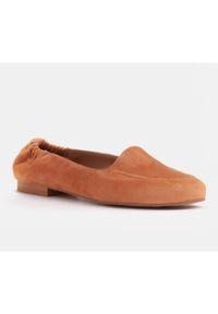 Marco Shoes Baleriny damskie z gumką w cholewce pomarańczowe. Kolor: pomarańczowy. Szerokość cholewki: normalna #9