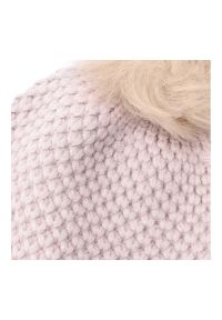 Różowa Ciepła Damska Czapka Anekke. Kolor: różowy. Materiał: materiał. Wzór: haft. Sezon: zima. Styl: elegancki #5