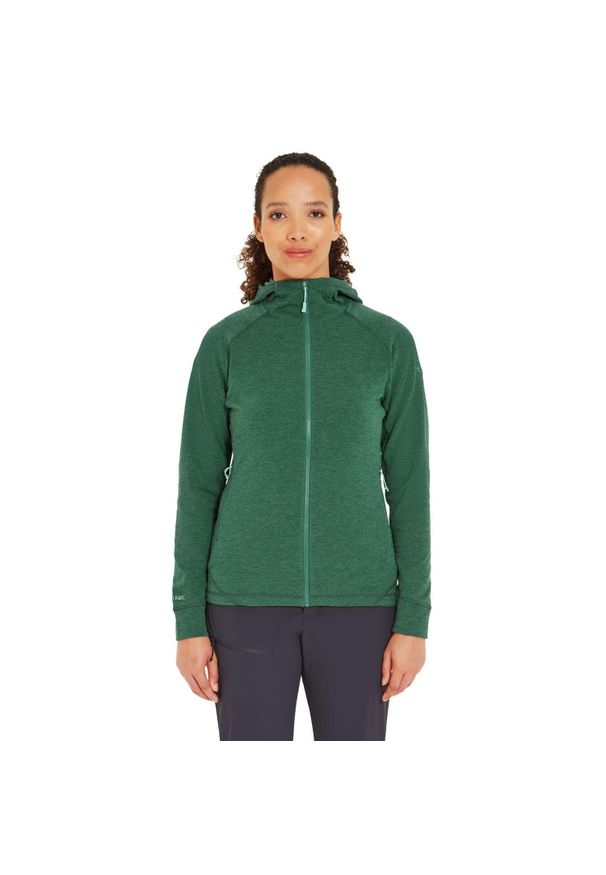 Bluza z kapturem damska Rab Nexus Hoody z kapturem. Typ kołnierza: kaptur. Kolor: zielony