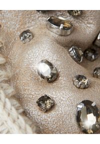 MOU LONDON - Srebrne śniegowce z kryształami. Kolor: srebrny. Materiał: wełna, jeans, puch, guma. Wzór: aplikacja, gładki. Sezon: zima. Obcas: na płaskiej podeszwie. Styl: elegancki #2