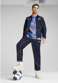 Puma - Kurtka dresowa męska PUMA ftblSTATEMENT Olympique Marsylia. Kolor: żółty, pomarańczowy, wielokolorowy. Materiał: dresówka. Wzór: aplikacja