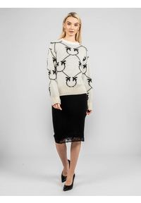 Pinko Sweter "Abbey Road" | 1G16C3 Y7GY | Abbey Road | Kobieta | Czarny, Biały. Kolor: biały, wielokolorowy, czarny. Materiał: akryl, wełna. Wzór: ze splotem #1