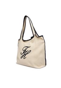 TOMMY HILFIGER - Tommy Hilfiger Torebka Th Summer Tote Canvas AW0AW18398 Biały. Kolor: biały #7